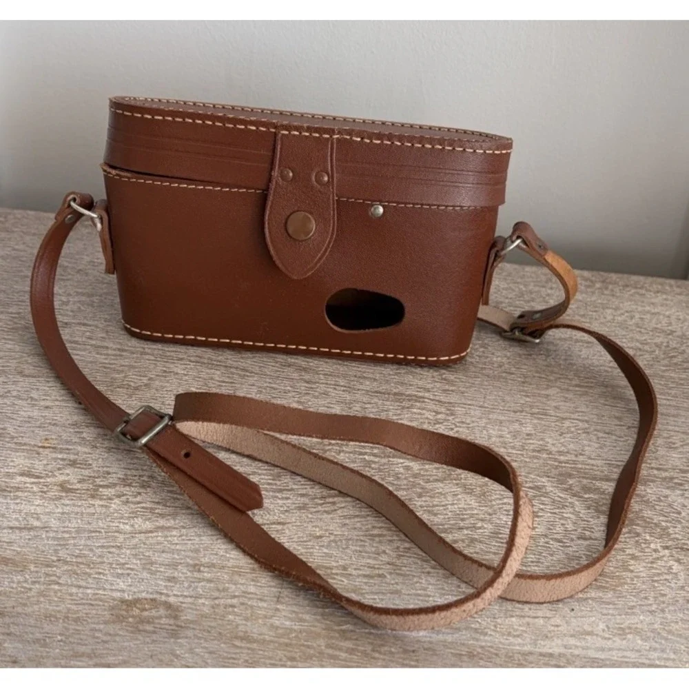 Vintage Ansco Viking Readyset Camera 1950s w/Original Brown Leather Bag UNTESTED